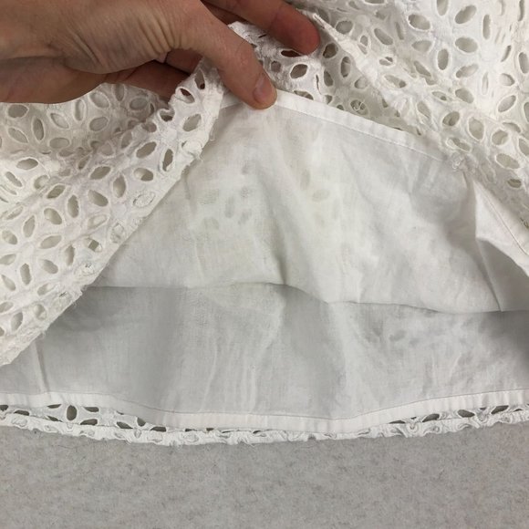 Moda International Women's Size Medium White Eyelet Strapless Cotton Mini Dress - Picture 3 of 9